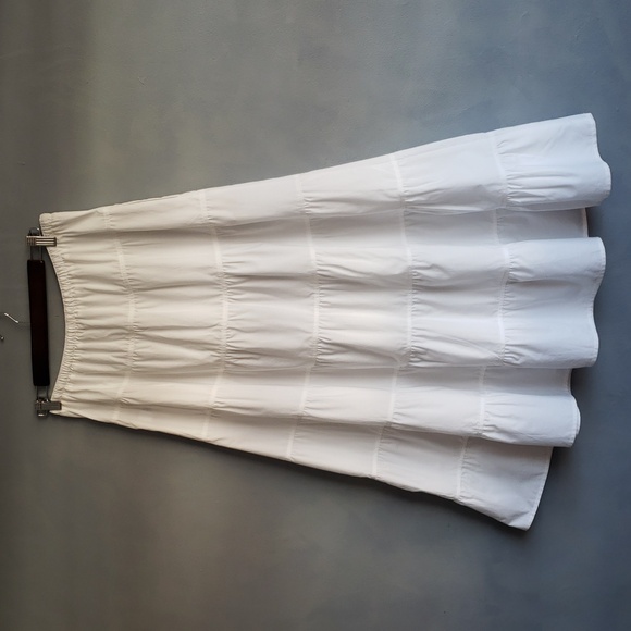 NWT JOIE LONG TIERED GATHERED WHITE SKIRT, SIZE L - Picture 8 of 12